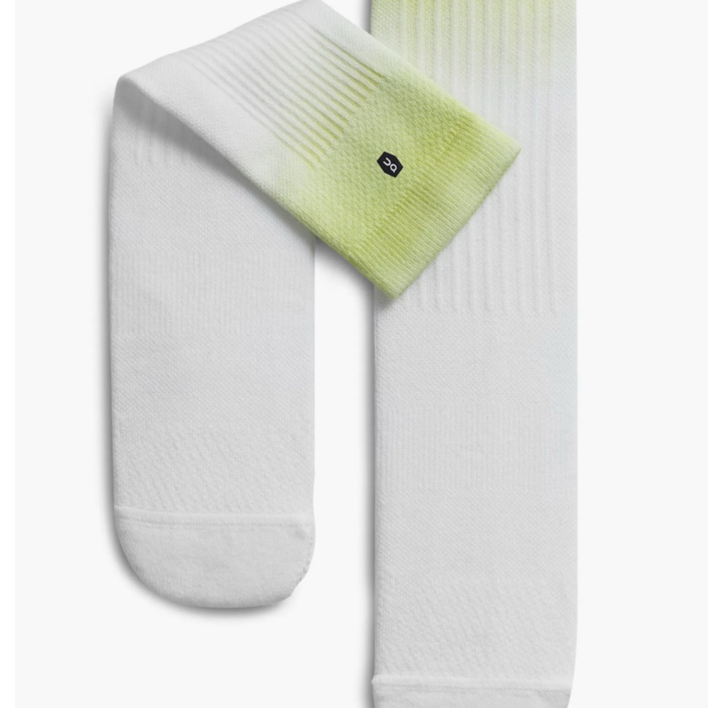 On White and Green Men's Socks WHITE/ HAY, Size Small